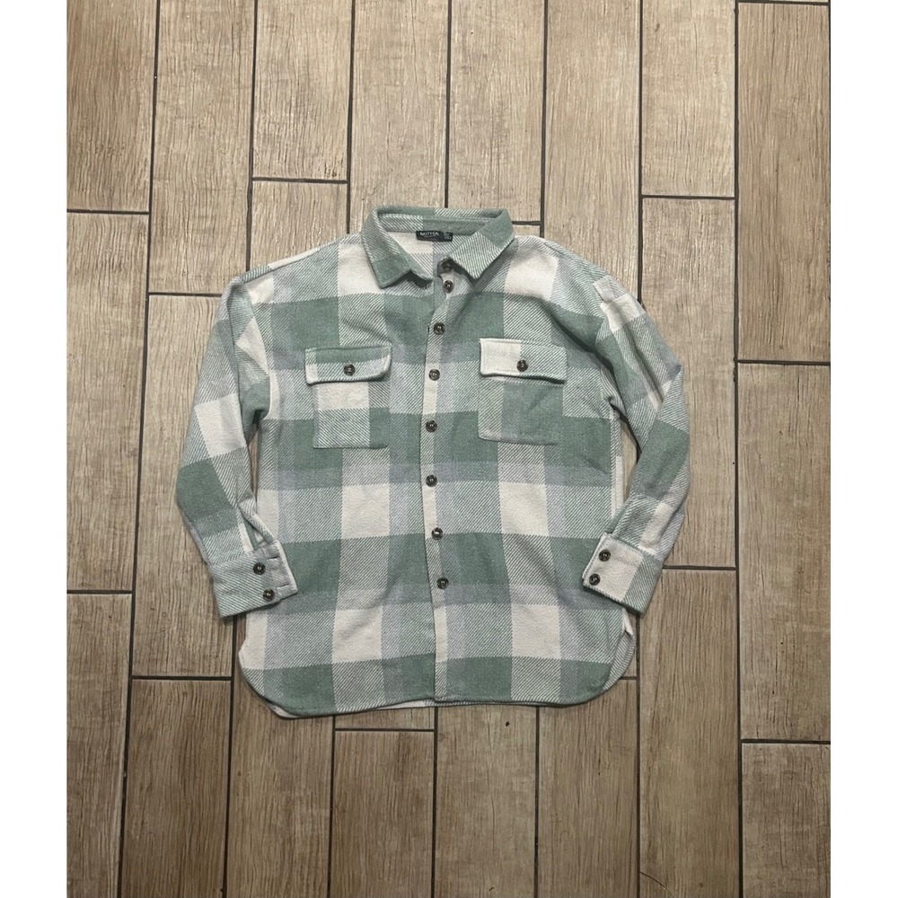 Cozy Fall flannel green and cream color button up